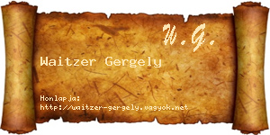 Waitzer Gergely névjegykártya